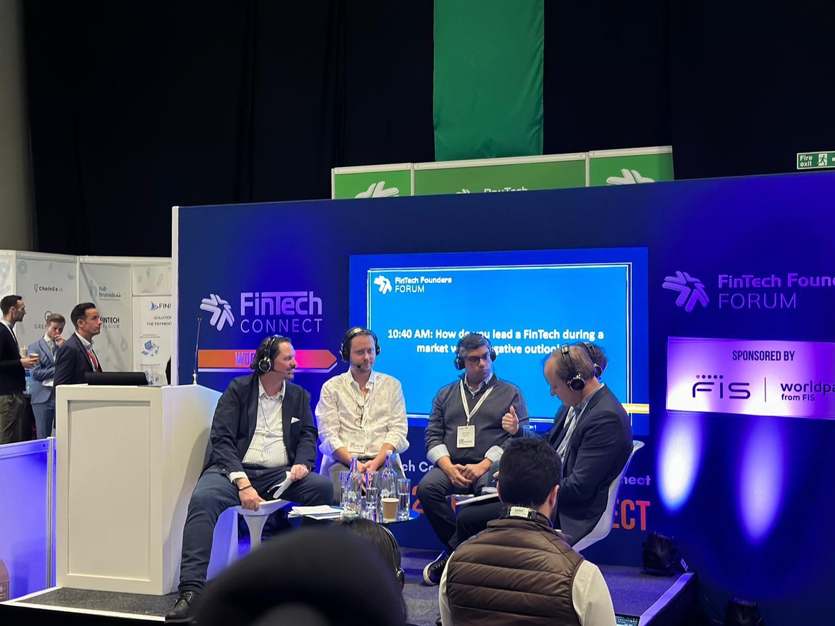 FINTECHCircle's tweet photo. π Panel discussion on "How do you lead a FinTech during a market with a negative outlook?" moderated by @GlennPBurgess CMO @FINTECHCircle featuring:
Akbar Ahsan of @storfund
David Haines of @SteelEyeLtd
Robert Pasco of @Peoplelend
Todd Cycle of #token.io
#fintechconnect #FTC22 https://t.co/Jt1rcERnX3