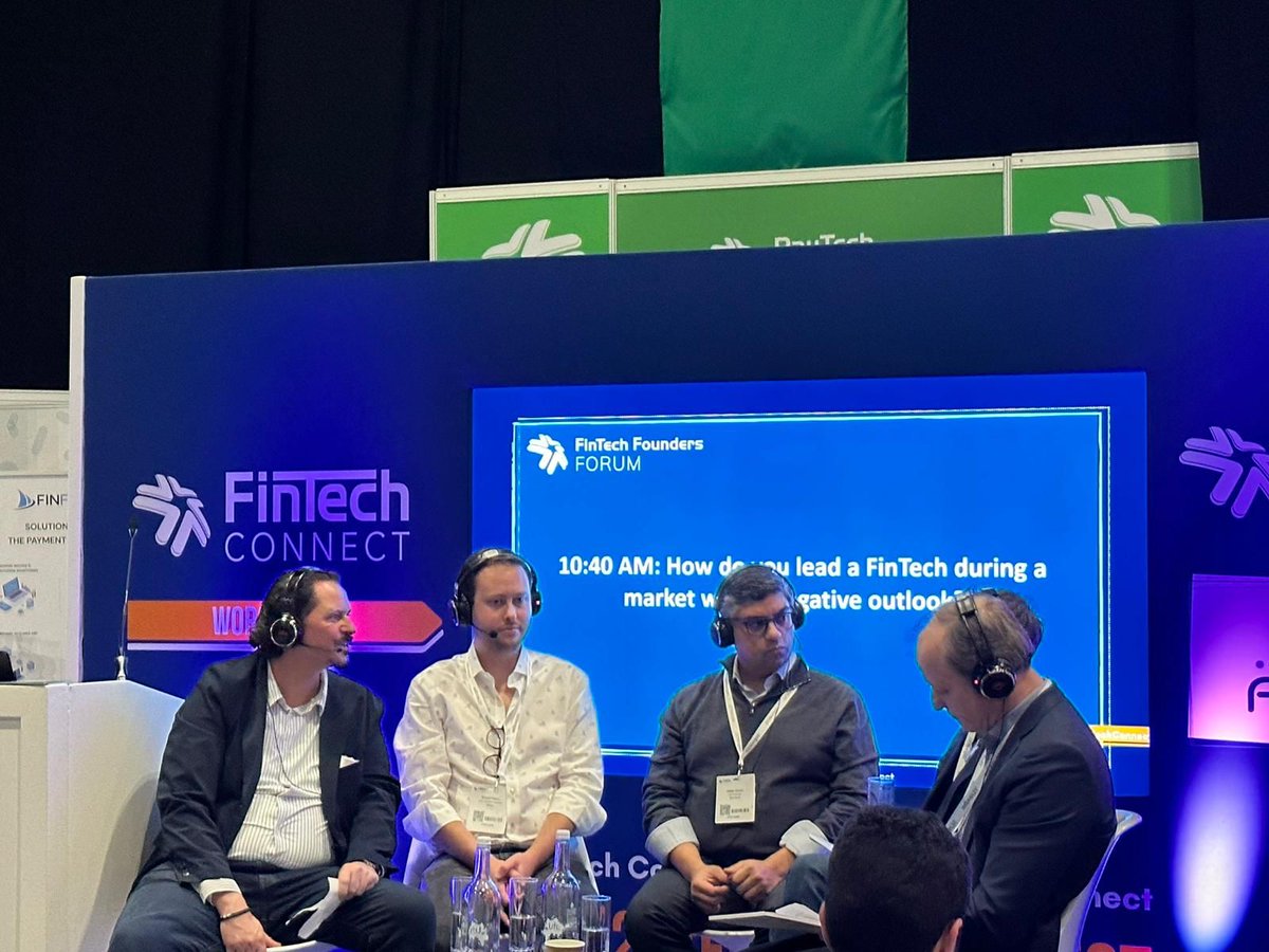 FINTECHCircle's tweet photo. π Panel discussion on "How do you lead a FinTech during a market with a negative outlook?" moderated by @GlennPBurgess CMO @FINTECHCircle featuring:
Akbar Ahsan of @storfund
David Haines of @SteelEyeLtd
Robert Pasco of @Peoplelend
Todd Cycle of #token.io
#fintechconnect #FTC22 https://t.co/Jt1rcERnX3