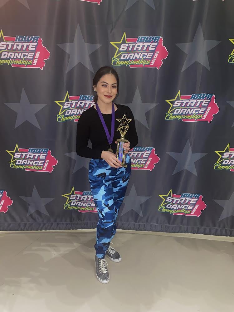 Congrats to Keylen! Out of 70 solo performers in her class, she placed 10th at Iowa State Dance Championships! #westsioux