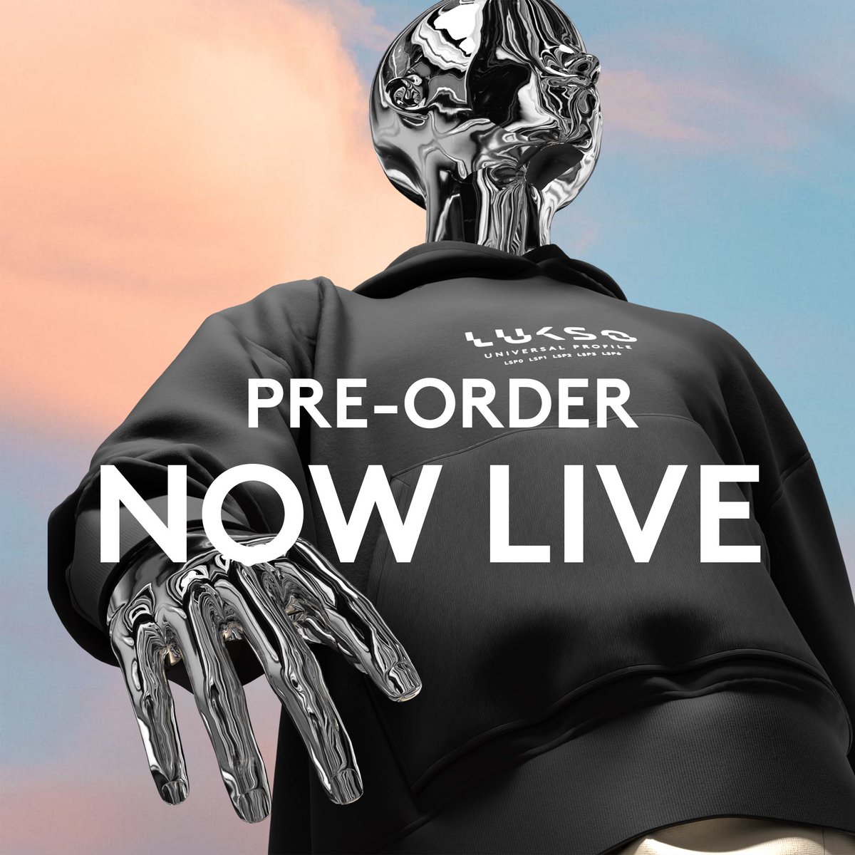LIVE NOW! 🛸💫 🎉

The first item of the LUKSO WHITEPAPER COLLECTION is now available for pre-order for 7 days 🗓️🖤❗ 
Probably the only hoodie you'll ever need 🏆

🌐 MaisonLYX.com