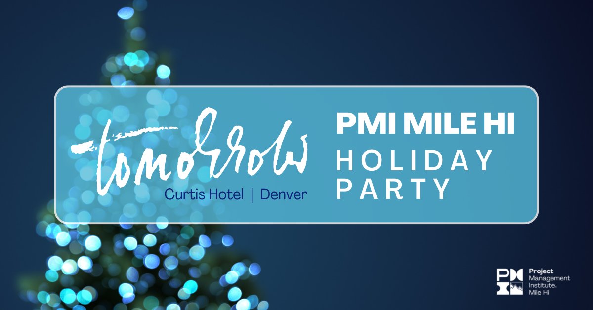 PMIMileHi's tweet photo. We can't wait to celebrate with our PMI Mile Hi Chapter tomorrow (Friday) for our holiday party. Will you be there? 🕺💃🏻
There's still time to join us >> https://t.co/hFgsP7h3EH
#PMI #milehichapter #denver #projectmanagers https://t.co/aQz3ukSBmf