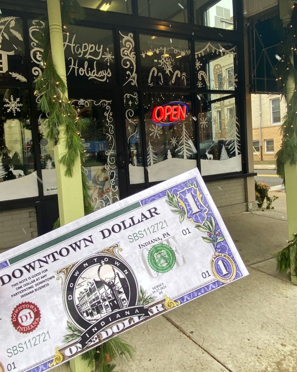 Time to use those #DowntownDollars at participating shops and restaurants in and around #DowntownIndiana 💵 Dollars are valid now through the end of the year.

#IndianaPA #SupportLocalBusiness #ShopPA #EatLocal