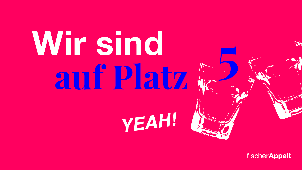 fischerAppelt (@fischerappelt) on Twitter photo Juhu! <a href="/Horizont/">HORIZONT</a> hat das neue Top 30 Ranking der kreativsten Agenturen Deutschlands veröffentlicht und wir sind wieder einmal unter den besten 5 und unglaublich stolz: <a href="/philipp_keuntje/">Philipp und Keuntje</a> <a href="/unstablemedia/">Fork Unstable Media</a> <a href="/Ligalux/">Ligalux</a> 🏆🥳
Zum Ranking: horizont.net/agenturen/nach… Juhu! <a href="/Horizont/">HORIZONT</a> hat das neue Top 30 Ranking der kreativsten Agenturen Deutschlands veröffentlicht und wir sind wieder einmal unter den besten 5 und unglaublich stolz: <a href="/philipp_keuntje/">Philipp und Keuntje</a> <a href="/unstablemedia/">Fork Unstable Media</a> <a href="/Ligalux/">Ligalux</a> 🏆🥳
Zum Ranking: horizont.net/agenturen/nach…
