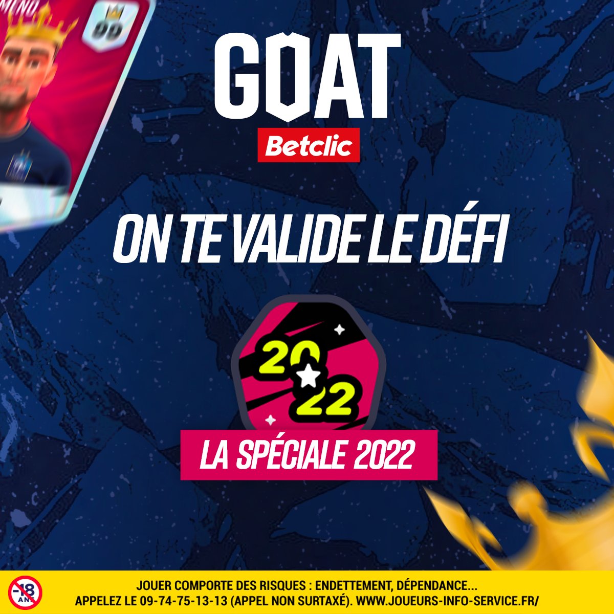 Betclic's tweet photo. 😏 Visiblement vous avez du mal avec le trophée "La Spéciale 2022"... 

🤩 On le valide pour 5 d'entre vous !

👉 RT + #GoatBetclic pour participer ! https://t.co/YNvbXh3KCS