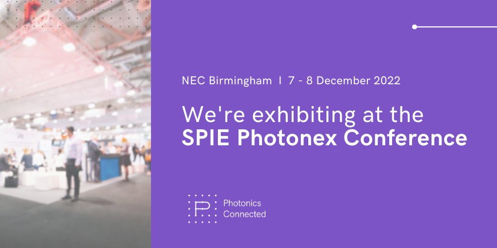 PhotonicsConnx's tweet photo. Will we see you be seeing you next week?

Join us at the @SPIEtweets Photonex Conference at the @thenec on the 7th and 8th December. We're exhibiting - come and say hello! 

More details about the conference can be found here: https://t.co/7E1SgTMuls https://t.co/4we2u4E6UF
