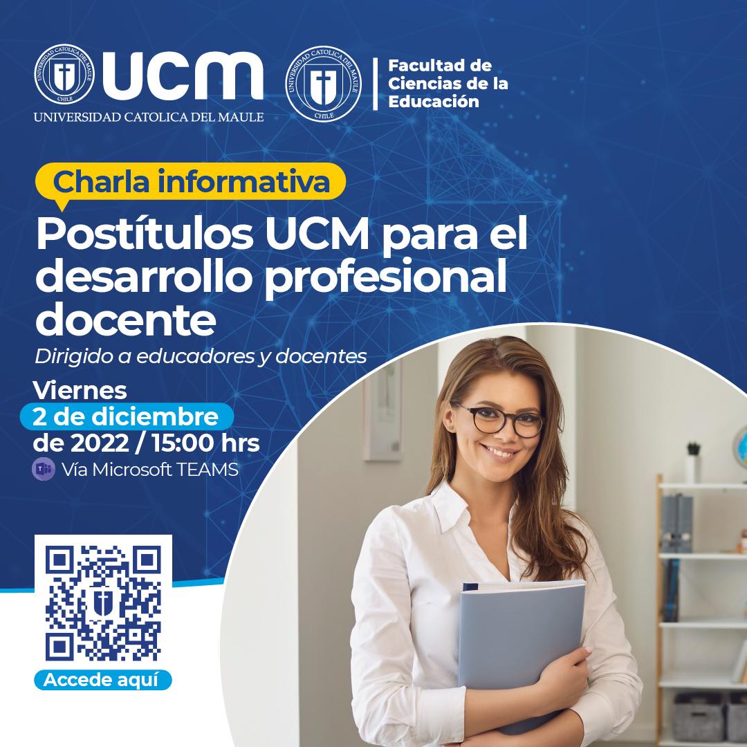 FACED_UCM's tweet photo. Profe, te invitamos a la charla informativa sobre los postítulos de la Facultad de Ciencias de la Educación de la Universidad Católica, inscritos en el registro de menciones CPEIP, permitiendo a los docentes acceder al BRP.
@ucatolicamaule
#postitulos #educación #docentes https://t.co/rPtFbr4ikZ
