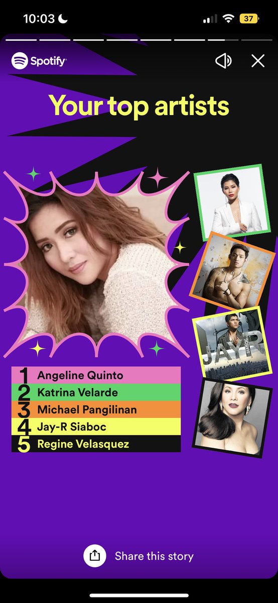 famous_chique's tweet photo. Never akong magsasawang pakinggan ang mga kanta mo sa Spotify, Angge. 💖 @LoveAQuinto https://t.co/hOtZvqEie9