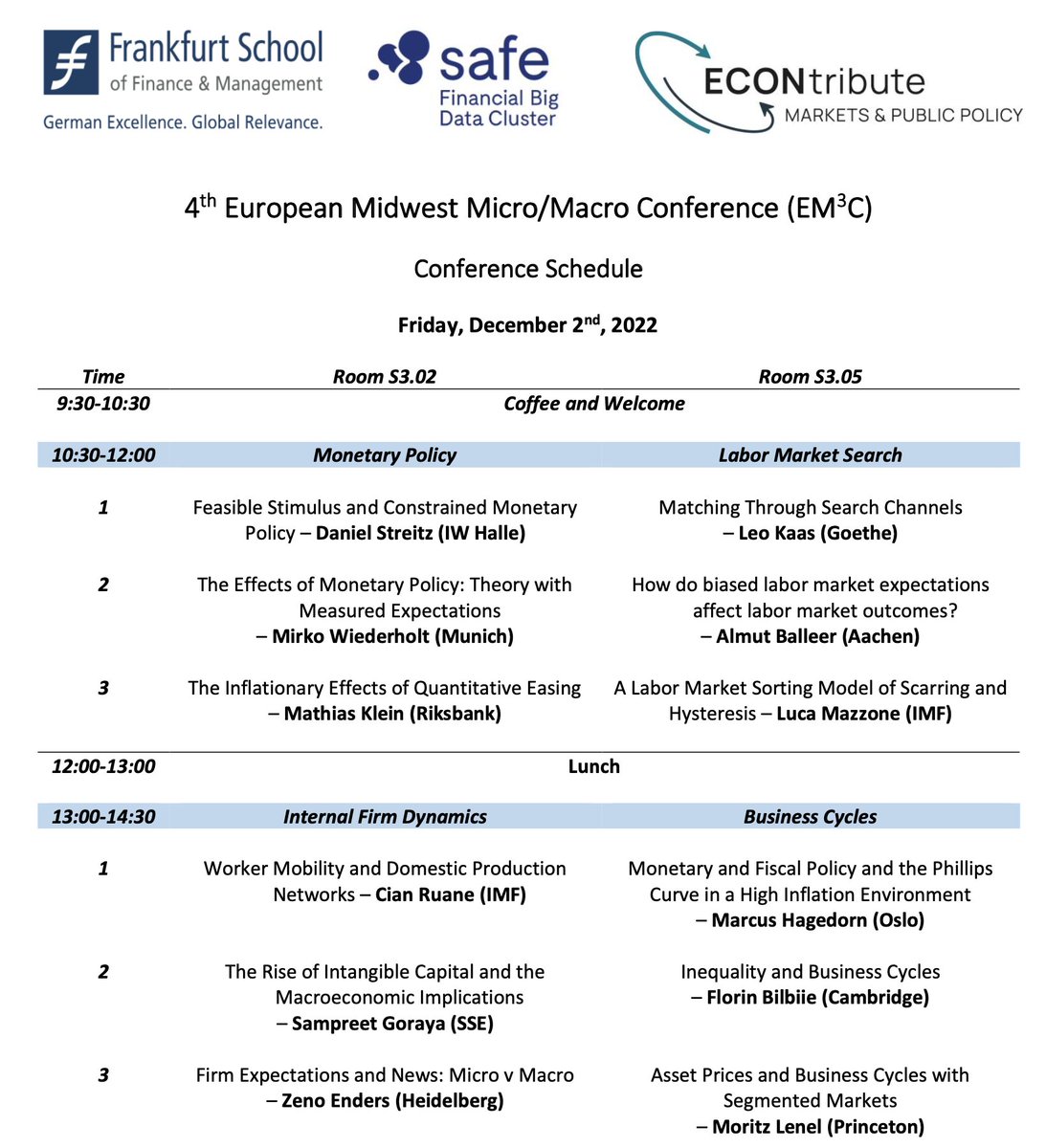 bornecon's tweet photo. The 4th European Midwest Micro/Macro Conference (#EM3C) starts today with a pre-conference study of the Christmas Market, followed by two packed days covering everything related to microdata for macroeconomics. Very much looking forward to it @FrankfurtSchool @ECON_tribute https://t.co/CNMVcride5