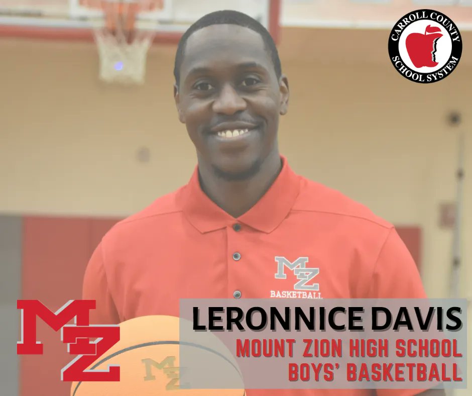 LeRonnice Davis is the new head boys' basketball coach at <a href="/MZ_Eagles/">Mount Zion High School</a>. This is the start of year five of Coach Davis’s coaching career, and his experience includes coaching on the middle and high school levels. Coach Davis is ecstatic to join the Mount Zion family! #EaglesRiseUp