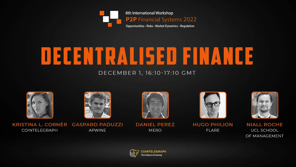 Cointelegraph is proud to be at #P2PFISY2022 and taking part in the conversation on P2P finance. Decentralized finance is a major topic this year and EIC @KristinaLCorner will be joined by @GaspardPeduzzi, @danhper, @HugoPhilion and @niallroche to discuss. Live at 4:10 GMT.
