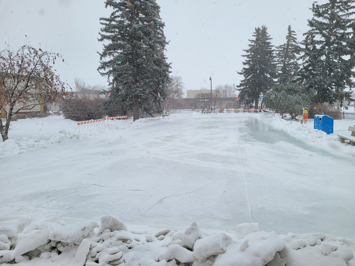 The Lacombe Memorial Centre skating ⛸️ pond preparations are underway. 🥶🎅 Can't wait to visit under the festive lights!