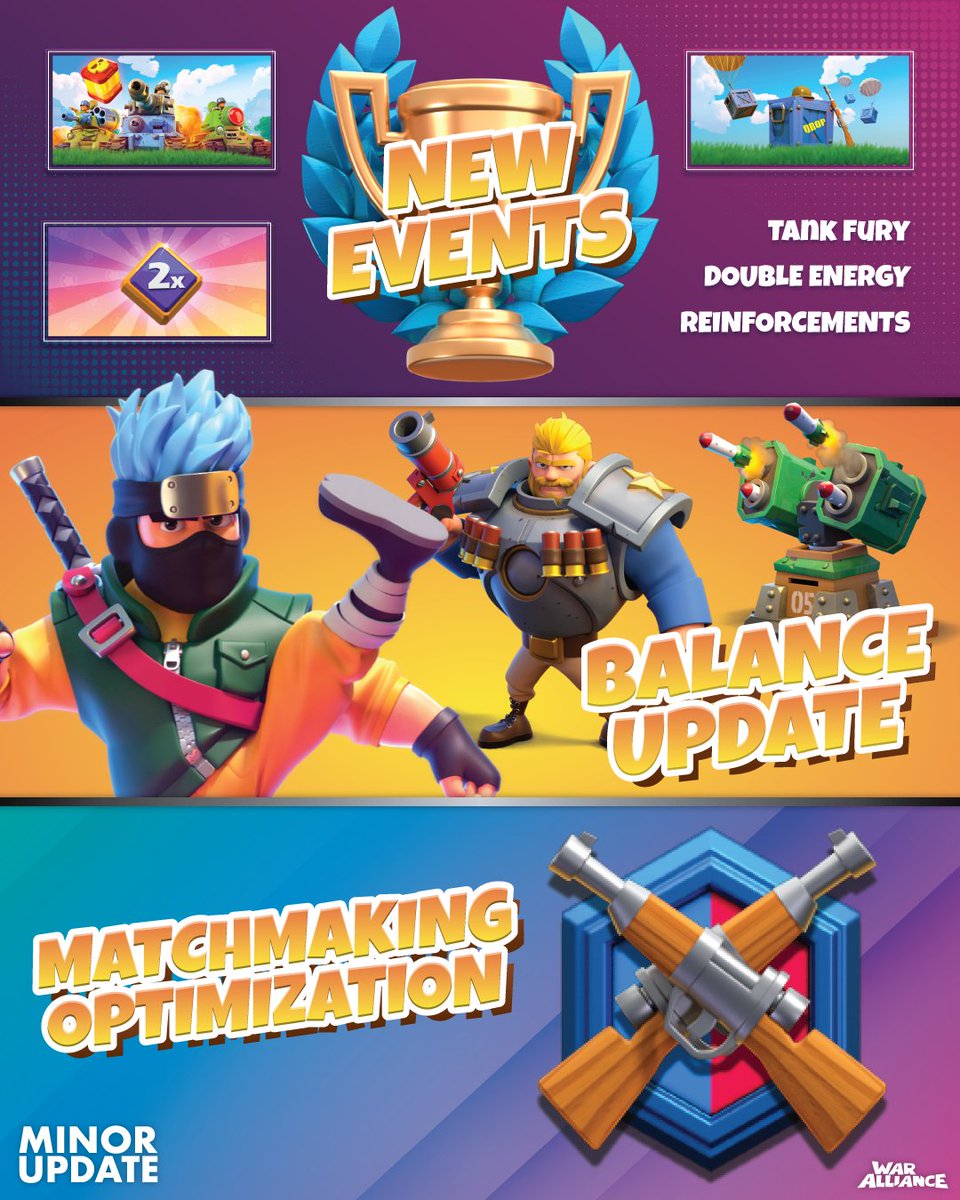 WarAllianceGame's tweet photo. The latest #MinorUpdate is now live! Read the highlights in the replies and be sure to like and share your thoughts on what's in there :D

#MobileGames #WarAlliance #Update #Balancing https://t.co/Ium90dP91O