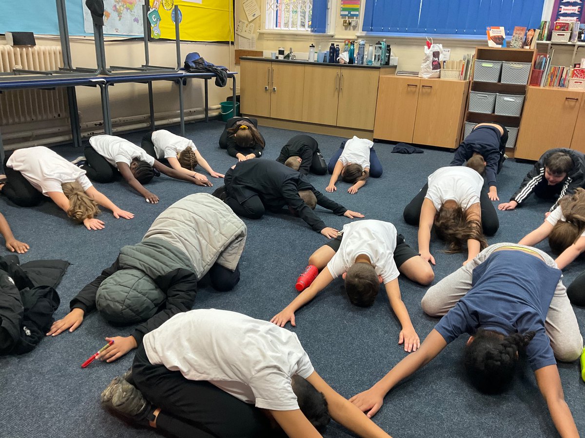 Vernon56KS2's tweet photo. We are doing some yoga with Miss Ridgway this afternoon! Ask us what positions we learnt today and which one was our favourite! #VPPPE #VPPWellbeing https://t.co/f11Utq9YL4