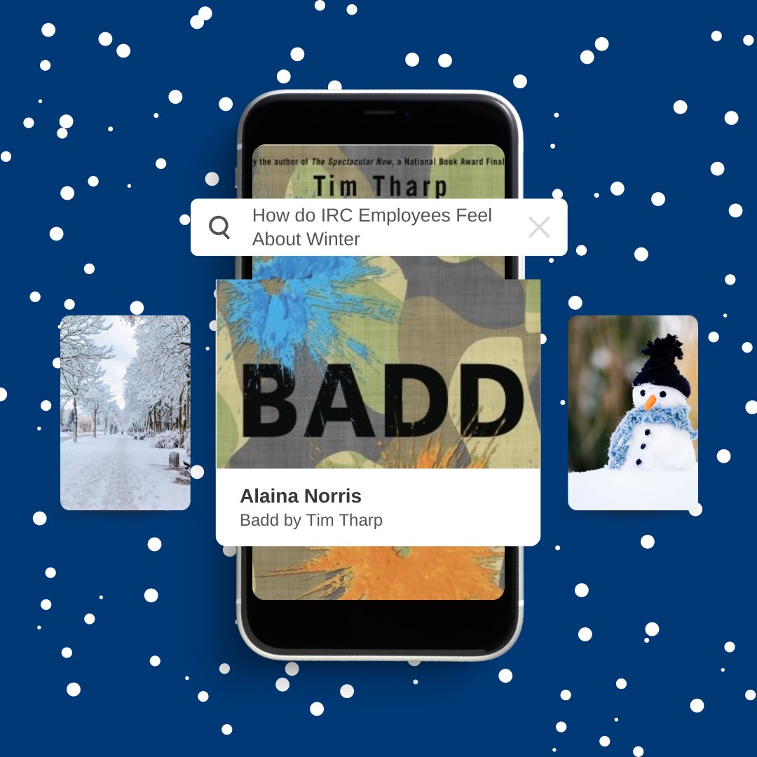 As it starts to get colder and winter rolls in, we asked all the IRC employees: What IRC book reflects your feelings on winter? 

We are starting off with how Alaina Norris feels! Apparently, winter is not her favorite.