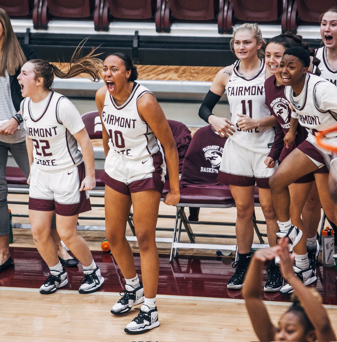 _tadlocka's tweet photo. Huge shot to force OT for @fsfalcons @FairmontWbb last night https://t.co/Al95rnx2Lc