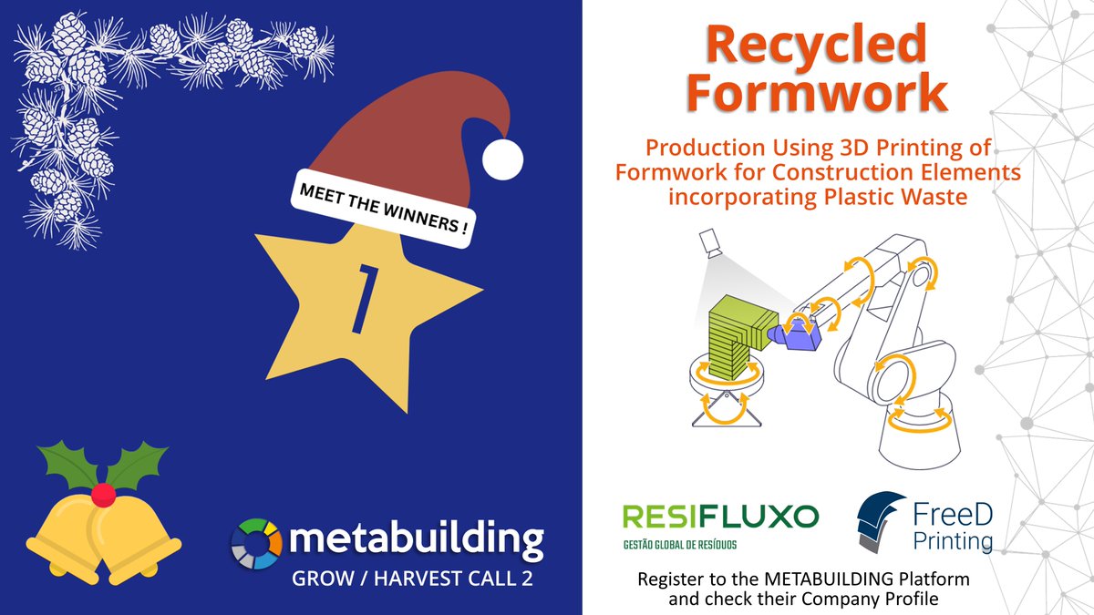 metabuilding's tweet photo. ✨“No need to wait until #Xmas! 🎄⛄
Follow #METABUILDING Advent Calendar to discover the winner #innovation projects❗🏆🎯
👉Meet #RESIFLUXO (#GrupoACA) &amp; #FreeDPrinting, the winner #SMEs of the “RECYCLED FORMORK” Project❗ https://t.co/yPqak6KqLq 
@EU_Commission @EU_EISMEA https://t.co/oKKz6R77ja