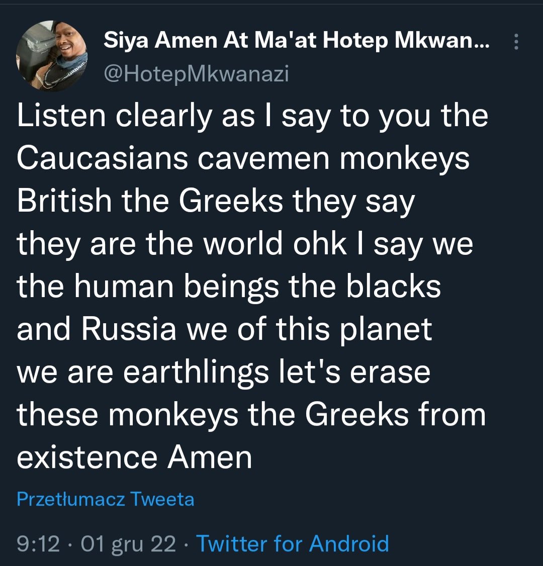 afrocentrists posting their Ls online on Twitter "chaotic"