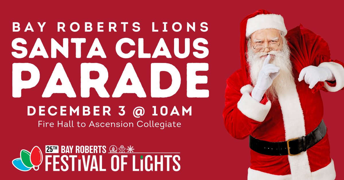 Town_BayRoberts's tweet image. It's a busy weekend in Bay Roberts!
🎅🏼 The Santa Claus Parade is taking place on SATURDAY, Dec. 3 at 10am! It will be covered LIVE on @Eastlink Community TV.
🎄 The Nighttime Illumination Parade is taking place on SUNDAY, Dec. 4 at 6:30pm!
🔗 bayroberts.com/2022-christmas…