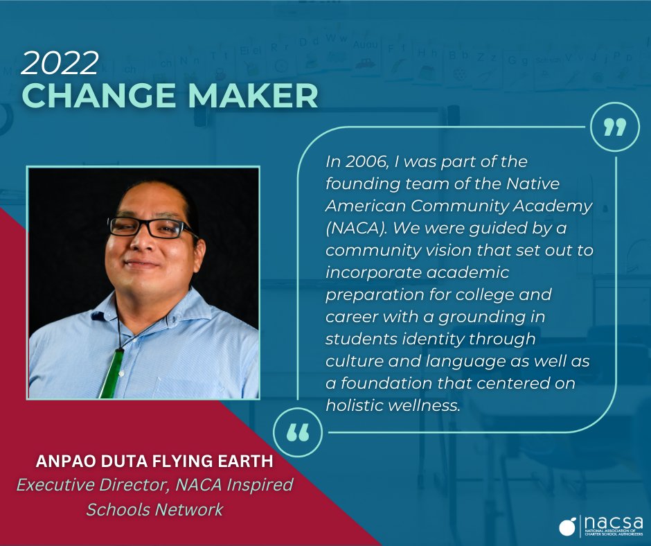QualityCharters's tweet photo. Join us in welcoming our first 2022 NACSA #ChangeMaker, @Anpao_Duta Flying Earth. Learn more about Anpao's journey and impact on #authorizing here: https://t.co/7lanbfABRl and stay tuned for more #ChangeMakers throughout the month! https://t.co/bfiTUuqtca