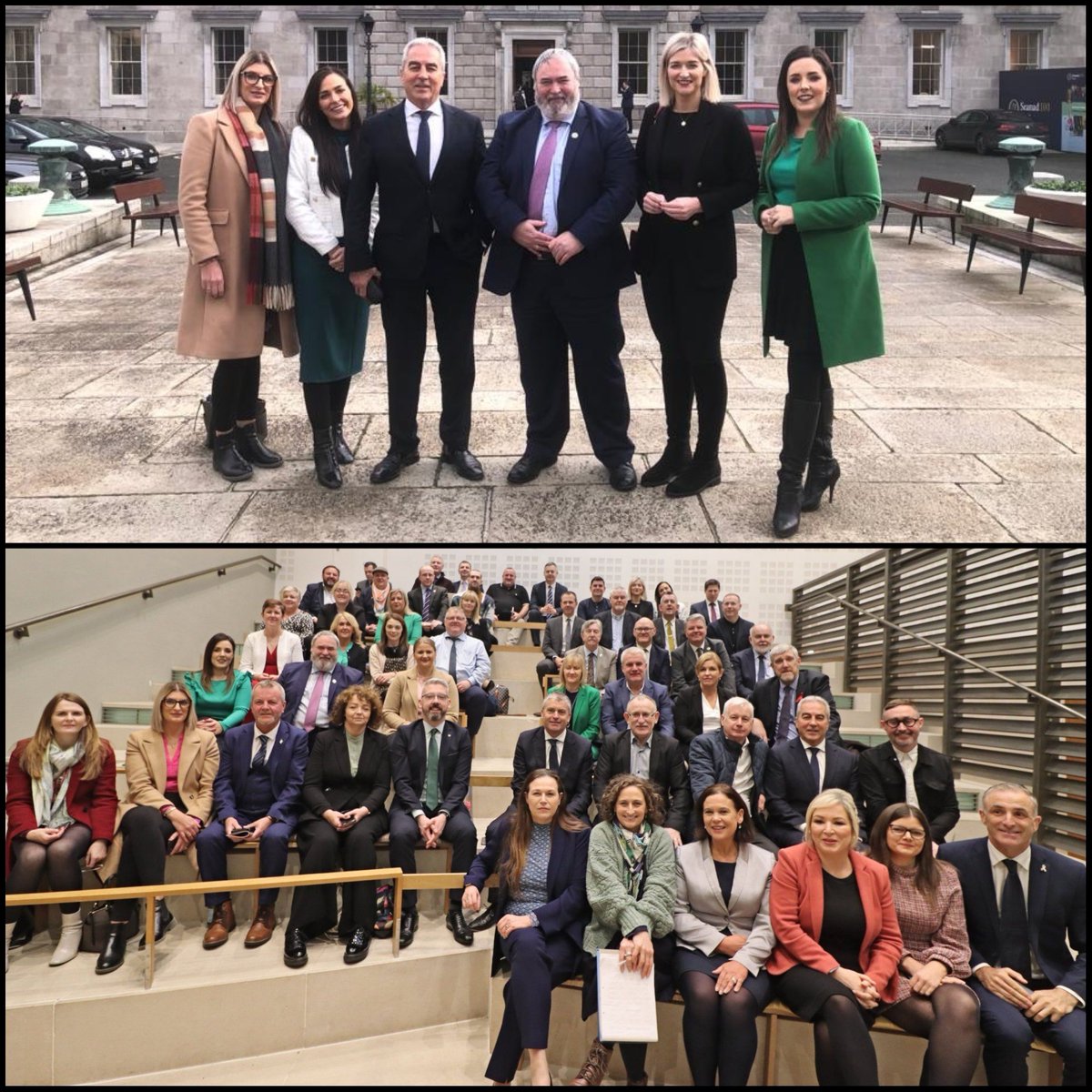 OrfhlaithBegley's tweet photo. Proud to join SF’s All Ireland team for Ursula von der Leyen’s address to the Oireachtas were she asserted “There can be no hard border in Ireland.” https://t.co/X3rE9Juqzj