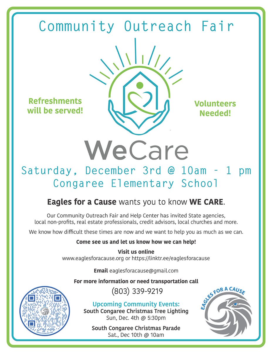 SCStateHousing's tweet image. Please join SC Housing and the SC Stay Plus team this Saturday, December 3 from 10 a.m. - 1 p.m. at Congaree Elementary School for a community outreach fair. We will be accepting applications for the SC Stay Plus Program, so bring your documentation. #SCStayPlus