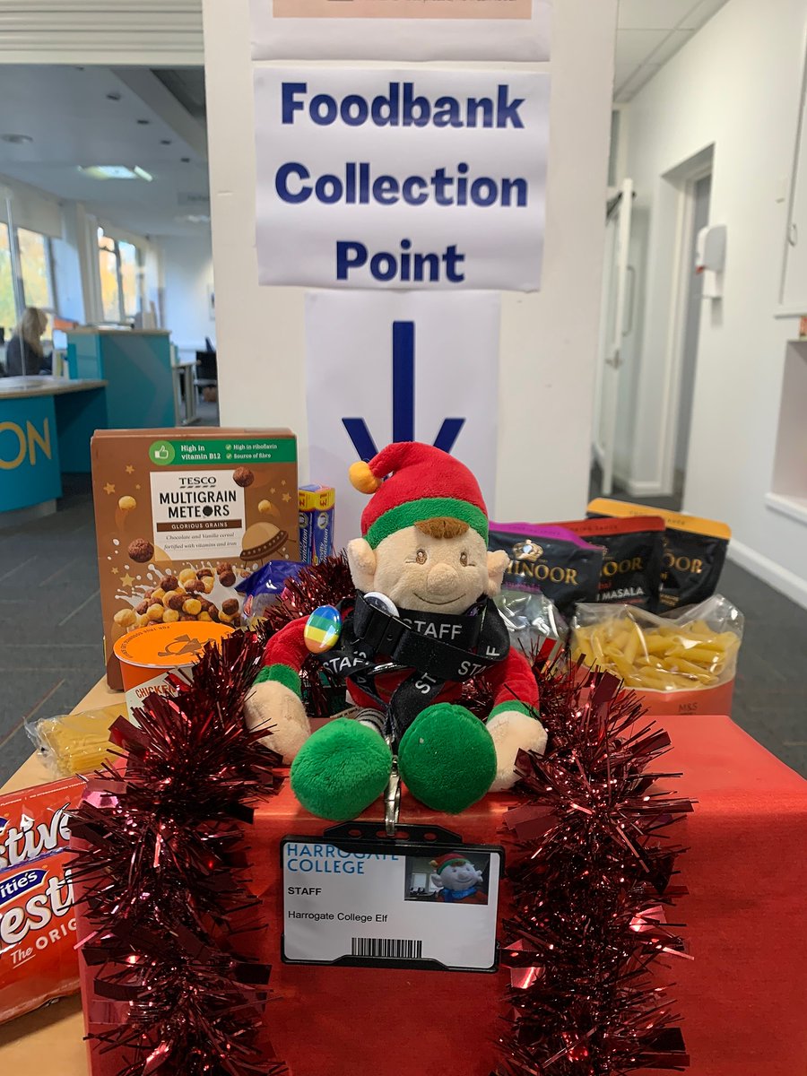 Happy 1 December! 🎄🎅

This morning we welcomed a visitor from the North Pole, who has come to spend Christmas at Harrogate College.

Come and say hello and if you're visiting, why not donate something to our foodbank located in reception?

#WheresElf #Day1#HarrogateCollege