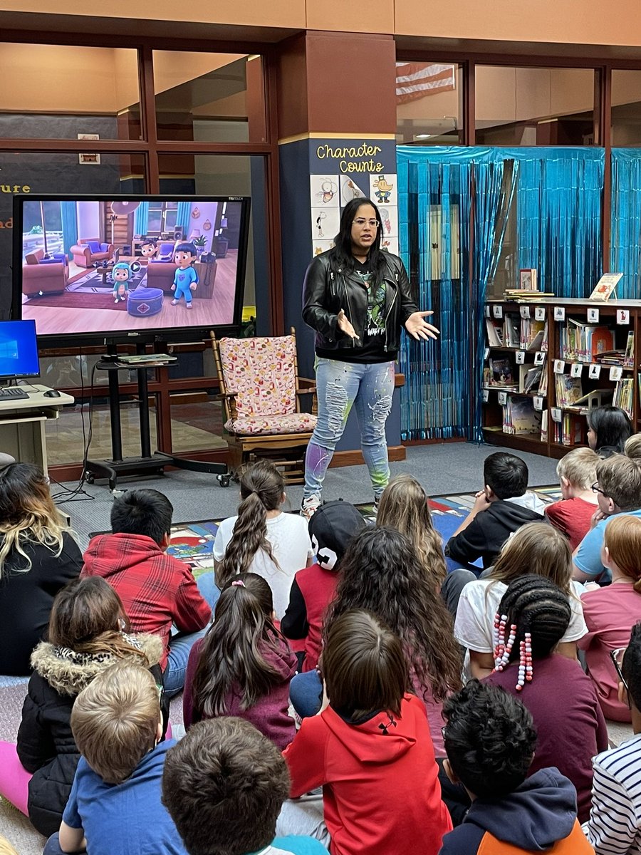 AEWTogether's tweet image. Thank you @vintonreads for having @NylaRoseBeast visit the school!

She had the chance to chat with the kids about her Native heritage, wrestling, her role in @netflix #SpiritRangers , and answer some incredible questions the kids had for her.