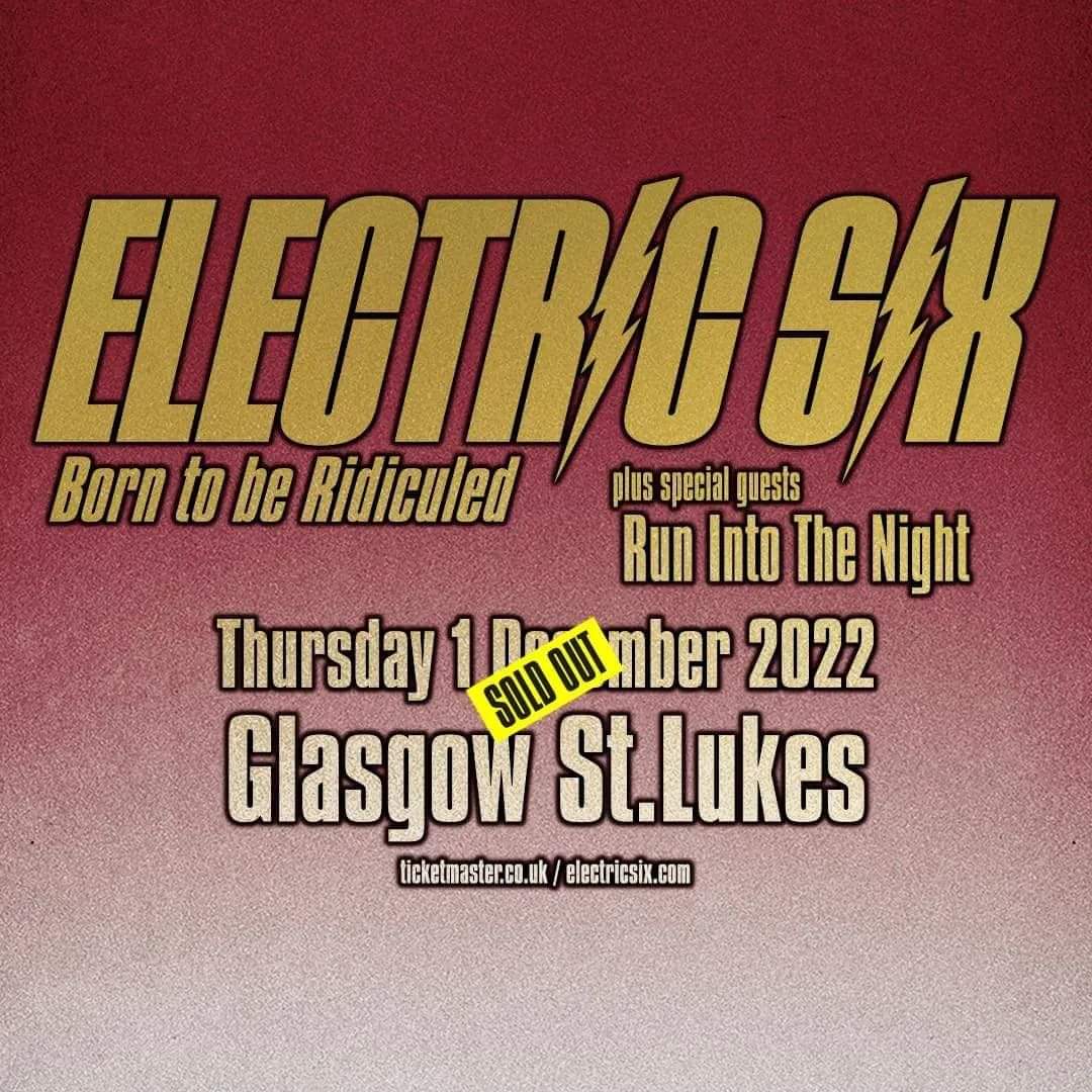 Tonight, we're opening the sold out <a href="/electric6/">Electric Six</a> show at <a href="/stlukesglasgow/">Saint Luke's</a> 🎶