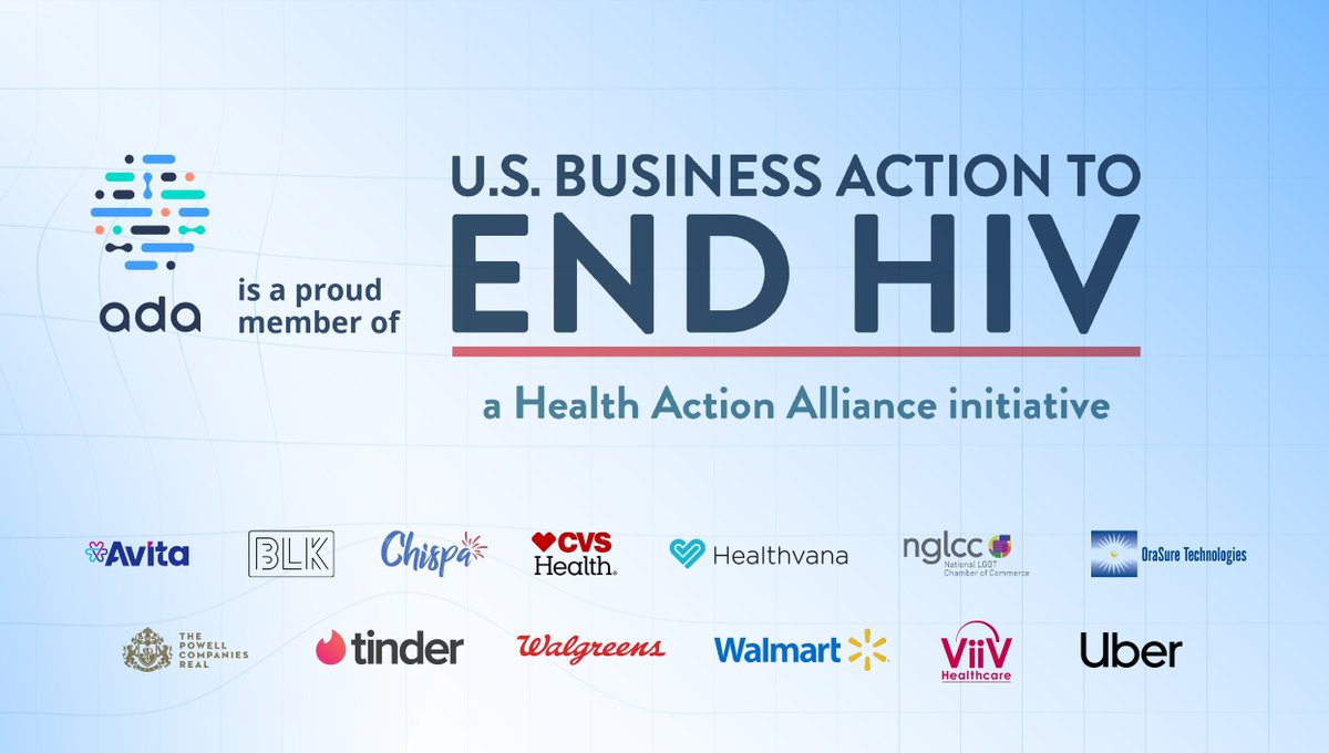 Today, on #WorldAIDSDay, Ada is proud to join together with other major companies across industries to bring new momentum and expertise to an effort once thought impossible – the end of the HIV epidemic in the U.S. 📌businesswire.com/news/home/2022…