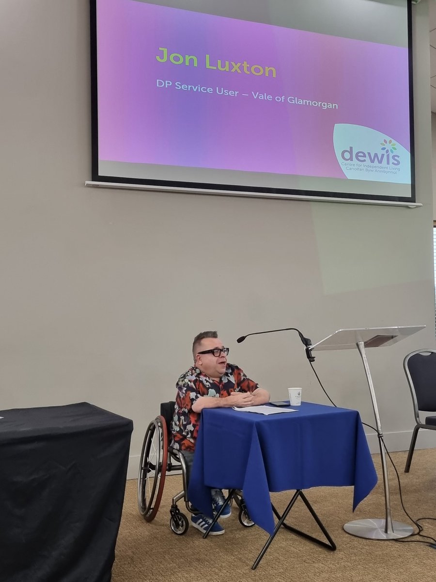 DewisCIL's tweet photo. @JonLuxton speaking  at Dewis CIL's celebration for International Day of disabled Person. @NewportCouncil @RCTCouncil @cardiffcouncil @PowysCC @VOGCouncil @Pembrokeshire @ConwyCBC @AneurinBevanUHB   @DenbighshireCC 
@BlaenauGwentCBC @torfaencouncil https://t.co/H2uwmedTMd