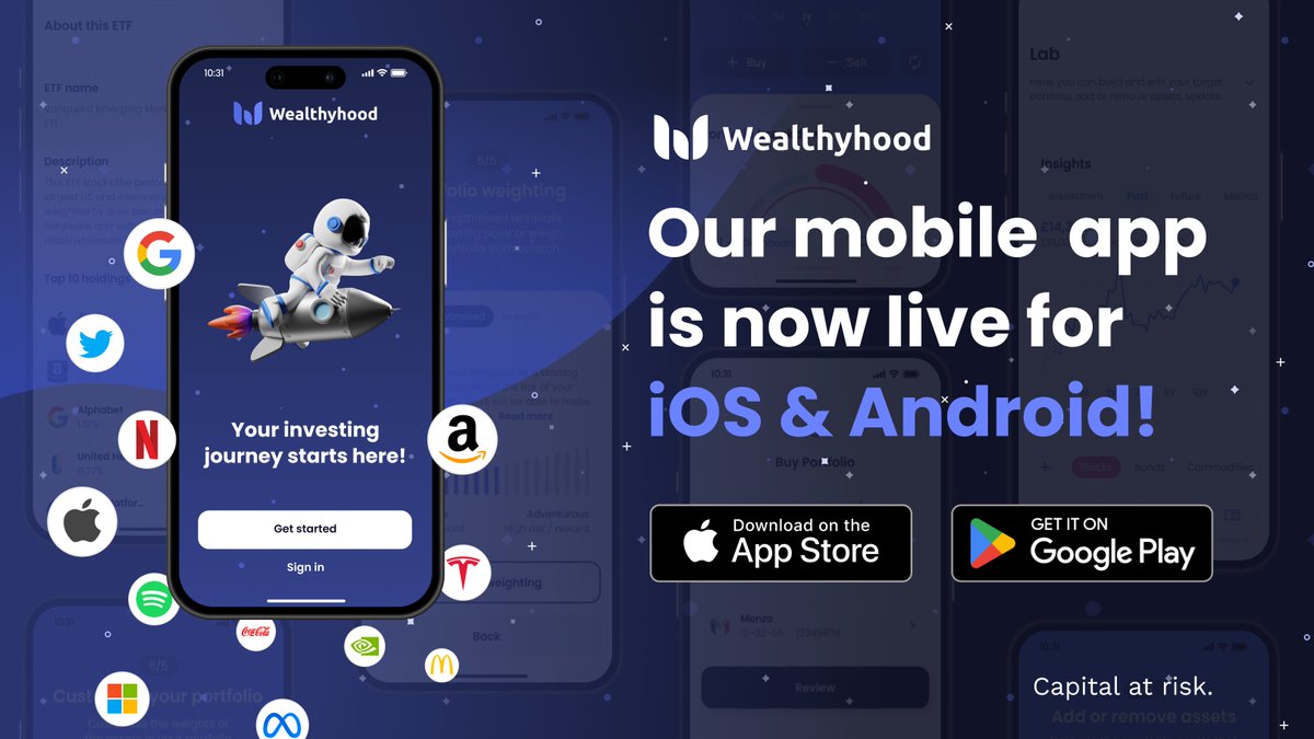 Our Android app is out! 🎉

Now available on iOS, Android and web, it has never been easier to get started, create your #investment portfolio and build #wealth over time!

Great team effort Wealthyhood team!

Download the app and let us know what you think!

-

Capital at risk