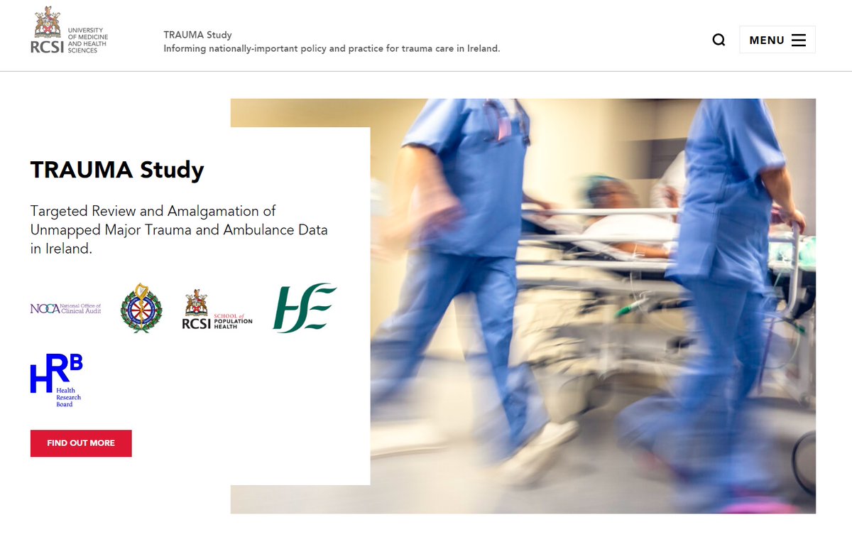 We are pleased to announce the launch our new TRAUMA Study website. This study plans to inform policy and practice for trauma care by creating a seamless database of the #trauma patient journey from roadside to recovery @https://traumastudy.eu/   #majortrauma #TraumaIsATeamSport