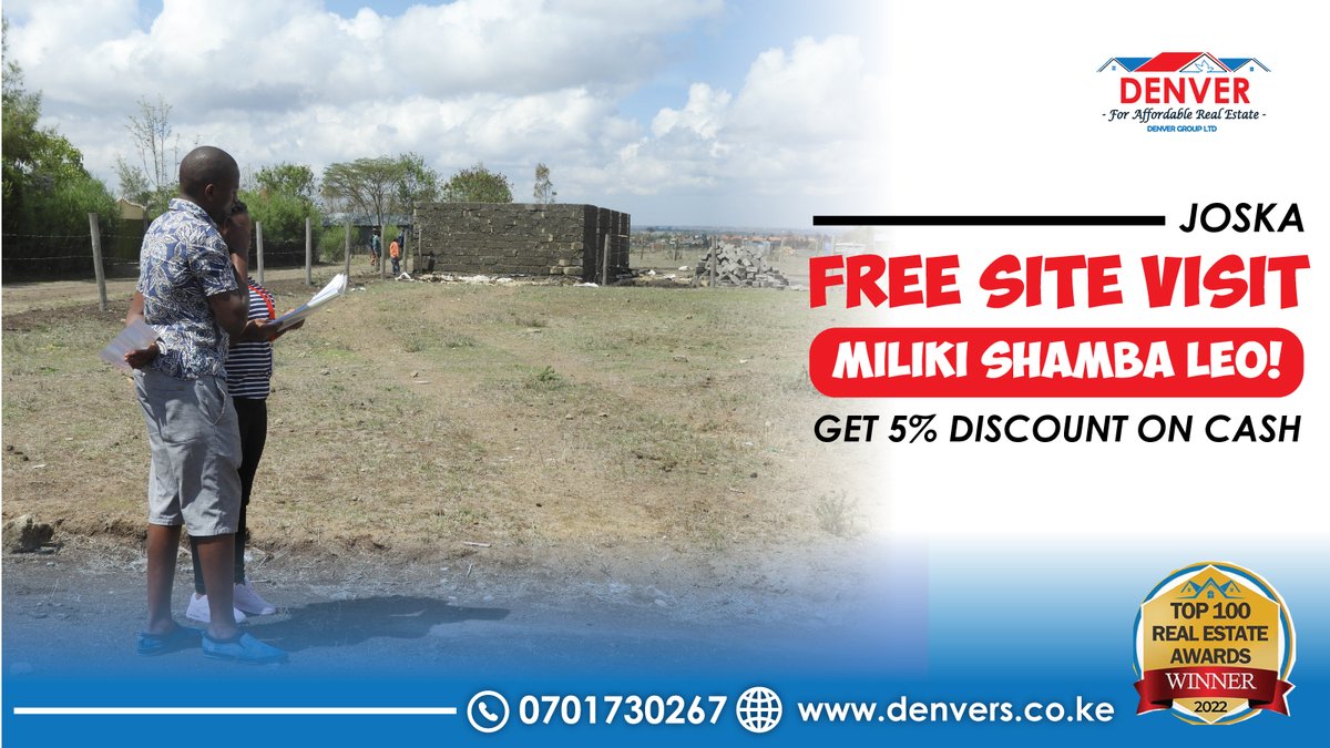Denversltd's tweet photo. Angukia offer moto moto huu msimu.
We've got a perfect plan to help you own land in Nairobi County. Vuka Mwaka Na Kaploti.
Reach out to us!
☎0701 730 267
Riggy G #SpotifyWrapped #KotiMojaMess State House Maguire Mpesa Nairobi aisha jumwa Shenzi #RacistRoyalFamily Kisumu https://t.co/NKeG7Htw2u
