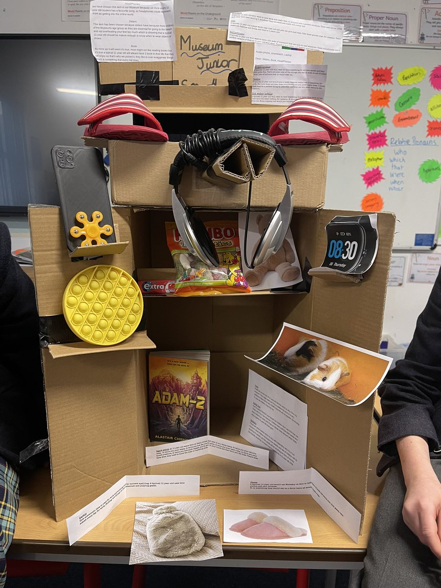 MonktonEnglish's tweet photo. #MonktonYear6 presenting their Museums of the Typical Year 6 pupil. Great #collaboration by all! #MonktonCreativity #MonktonCollaboration @MonktonPrep @MonktonBath https://t.co/PASxWKSKav