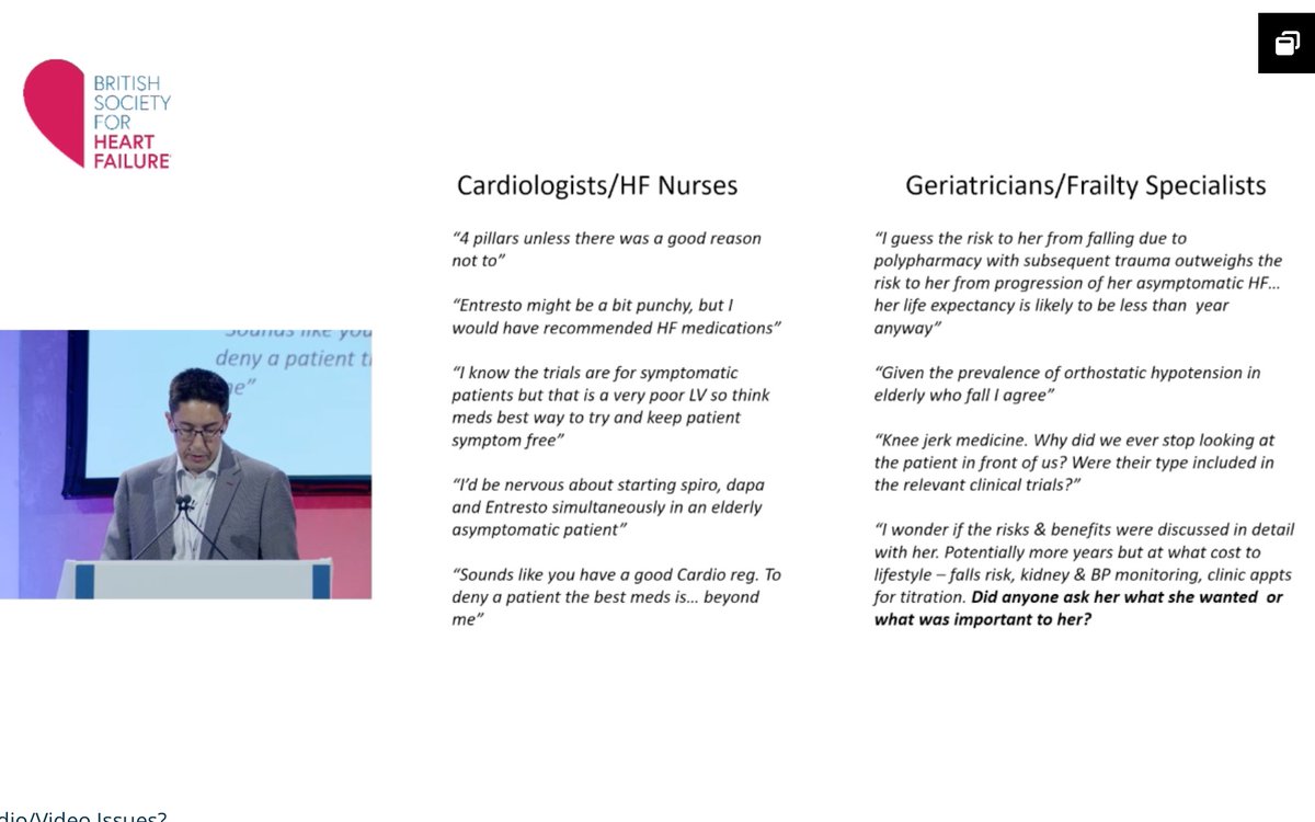 Another great point from <a href="/doc_ccc/">Colin C</a> following the recent twitter debate (incidental severe LVSD post NOF). Seems both sides come at the same problem from very different angles, but is anyone actually putting the patient (and their wishes) first? #BSH25 <a href="/BSHeartFailure/">British Society for Heart Failure #theFword</a>