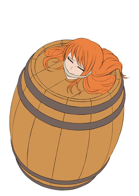 ワンピースの世界でありえそうな拘束を考えていましたが、船に必ずあるはずなので樽に拘束するのは充分ありえそうです。 