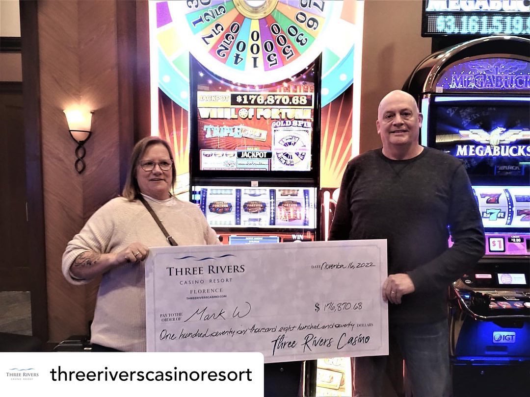 &#128525; Congratulations to the winner of a $176,870.86 jackpot playing Wheel of Fortune Slots at @3RiversCasinoOR! 
                                                            Images courtesy of Three Rivers Casino Resort’s Instagram.