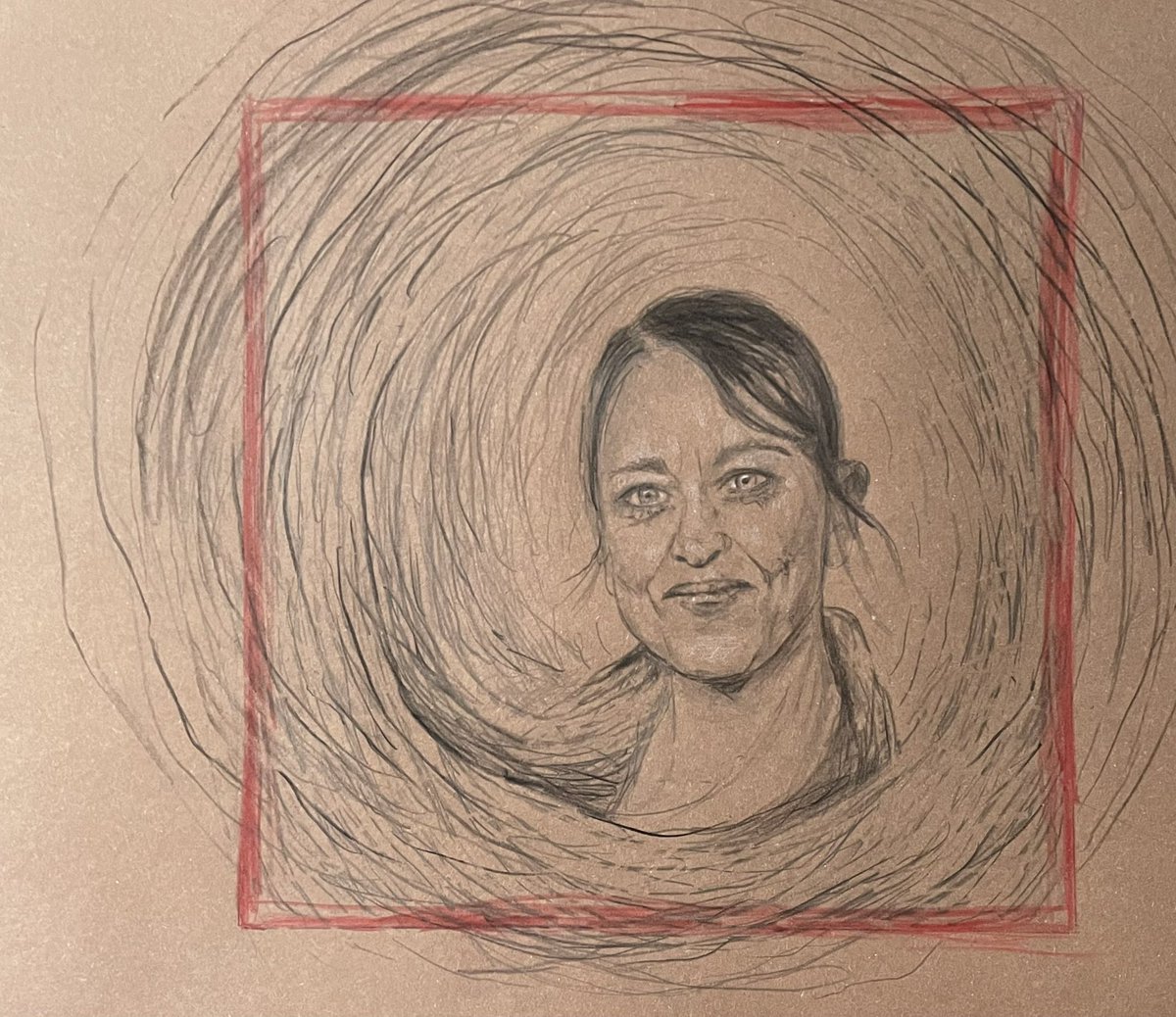 ReSosinska's tweet photo. 🔴 “ I don't remember my lines.”
         Portrait of Nicola Walker.
#drawingforlinocut #britishactress #drawingonrecycledpaper #time #renatasosinska https://t.co/M8gH7dkREu