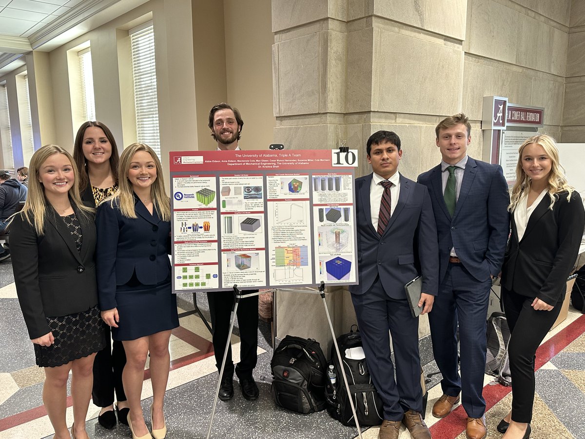 bamaengineering's tweet photo. We enjoyed seeing our students’ hard work and research accomplishments on display yesterday at the Mechanical Engineering Senior Design and Student Research Poster Fair. 👏 Congratulations to all of the poster winners! #posterfair #reseach #mechanicalengineering https://t.co/N9D4KuCvPF