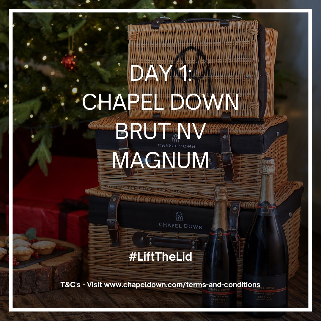 ChapelDownWines's tweet photo. Today we reveal the 1st of 12 prizes within our Christmas competition bundle worth over £800. Day one starts with a Brut NV magnum (worth £62). With 11 more gifts yet to be revealed, enter now by following @chapeldown, liking this post &amp; tagging a friend in the comments. https://t.co/diZIQVLxCb