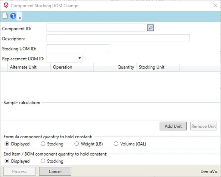 VicinityBrew's tweet photo. Release 4.40 Component Stocking UOM Change Utility was added to the Q3 release
giving the user the ability to change the stocking unit of measure.
Check out the video for all the details.
#manufacturing #manufacturingsoftware #batchmanufacturing
https://t.co/OdvOYmOxJn https://t.co/v1rCVfywdP