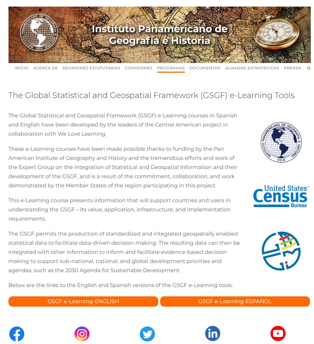 UN_GGIM_ANA's tweet photo. Informamos sobre el curso abierto "e-Learning del Marco Global Estadístico y Geoespacial (GSGF)" ,"Global Statistical and Geospatial Framework (GSGF) e-Learning course " link : https://t.co/J882peBB8T
@IPGH_PAIGH 
@UNGGIMAmericas 
@UNGGIM 
@unitedcensusbureau https://t.co/BBtKn6KVVP