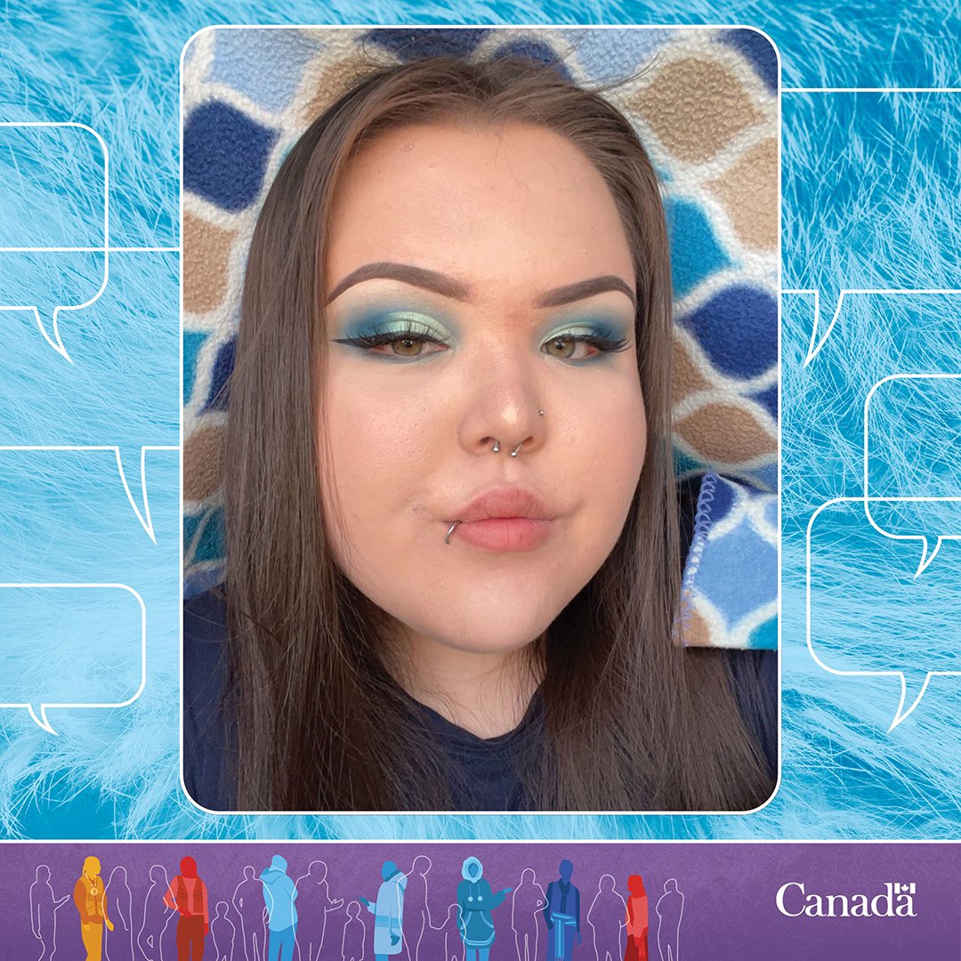 CdnHeritage's tweet photo. It’s the 16th anniversary of the official signing of the constitution to adopt the 1st self-government in the Nunatsiavut region (NL).
 
On this occasion, we introduce you to Ocean Pottle-Shiwak, a young Inuk woman from Rigolet, Nunatsiavut.

#IndigenousLanguages https://t.co/w6dFhldnud