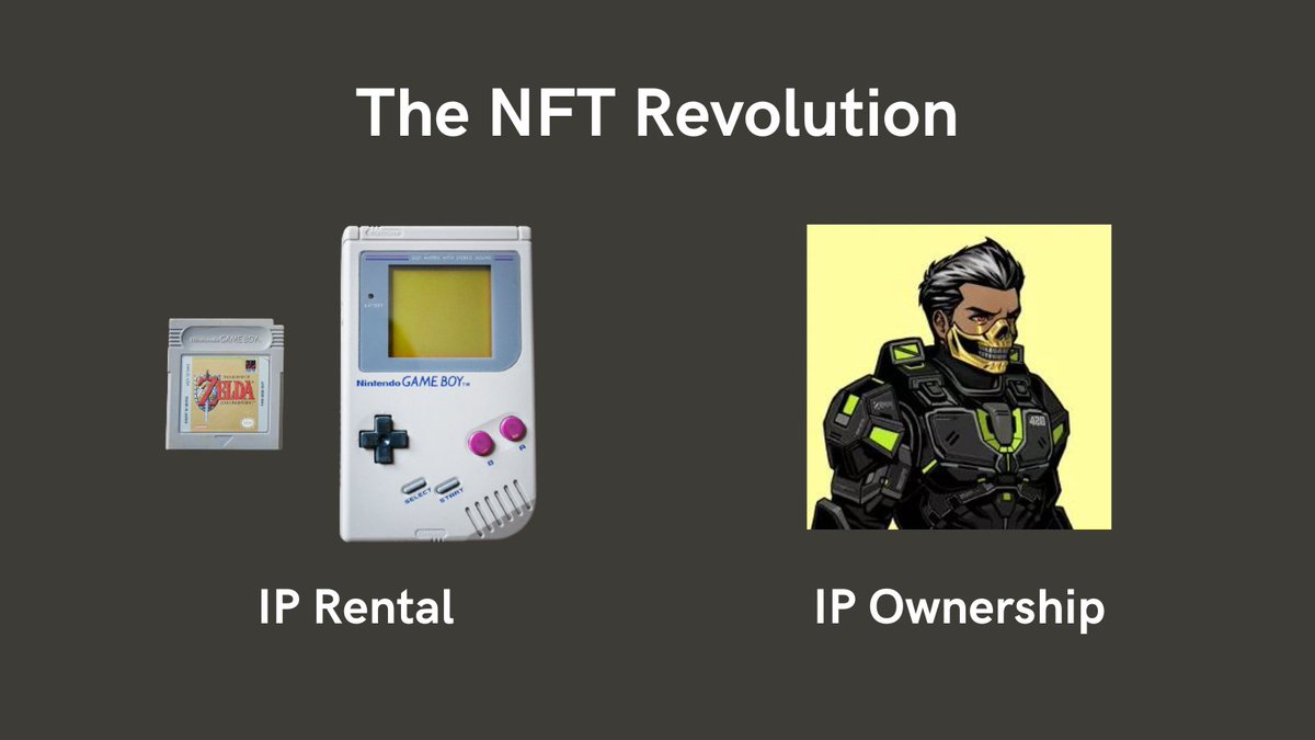 0xAndrewWise's tweet image. NFTs will revolutionize the gaming industry

Today gamers rent the IP and developers take 100% of the proceeds

With NFTs gamers develop and market the IP alongside developers

Reducing developer startup costs and rewarding gamers for their contributions

(@Kryptoria pictured)