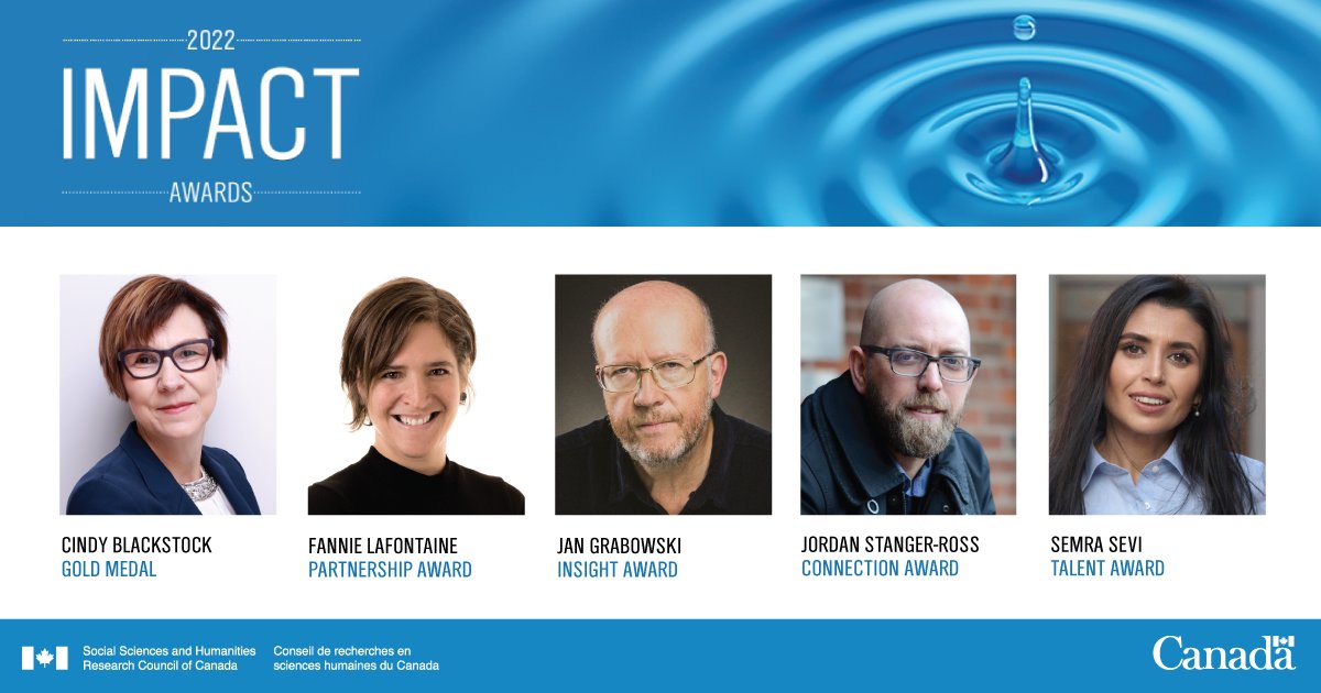 ⭐Congratulations to the winners of the 2022 SSHRC Impact Awards! These awards are the highest honours bestowed by #SSHRC. Read more on our award recipients here: canada.ca/en/social-scie…