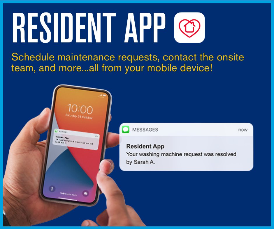 eavesbyavalon's tweet photo. Our residents can now submit service and office requests using Resident App. Communicating with your community team has never been easier, or more convenient! 

Download Resident App here: https://t.co/NbceZkDxZ8

#residentapp https://t.co/OtGtMPSEfI
