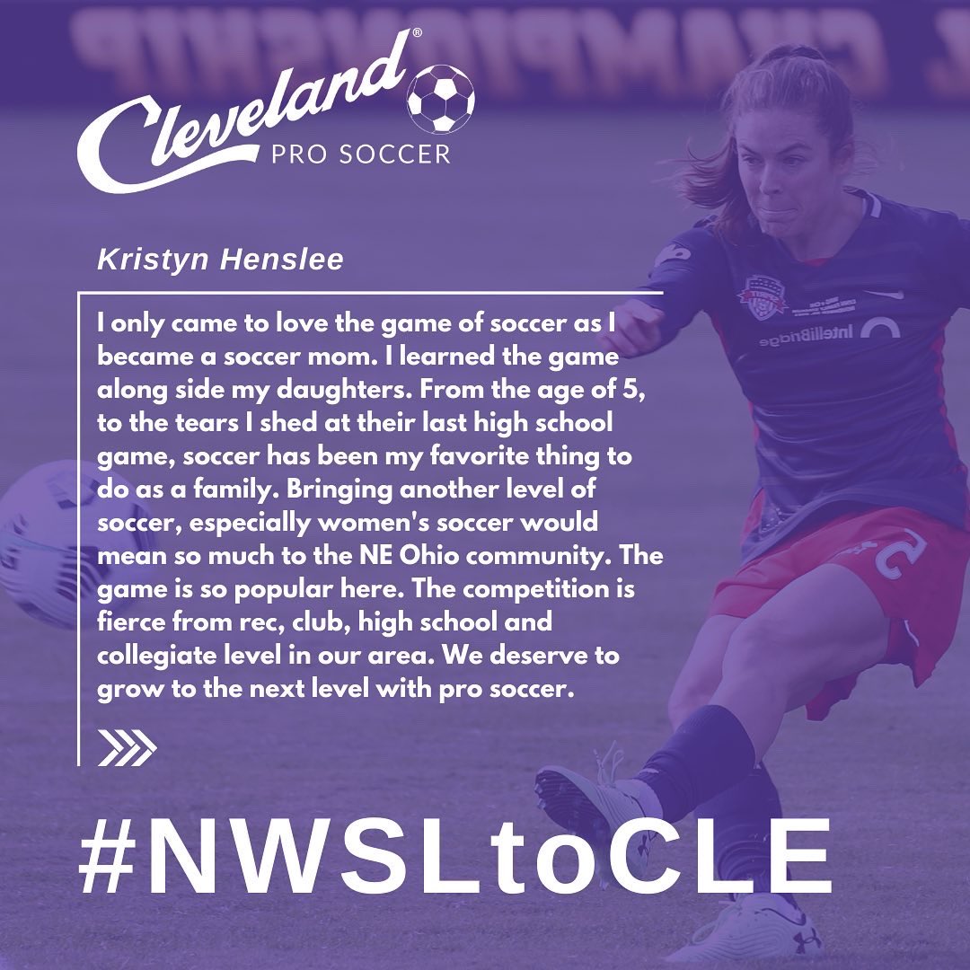 You’ve let us know what would an #NWSL team in #TheLand mean to you, and we want to hear more!

Submit yours today to be entered to win season tickets and #USWNT merch, and let’s bring #NWSLtoCLE!
Clevelandprosoccer.com/NWSL-expansion