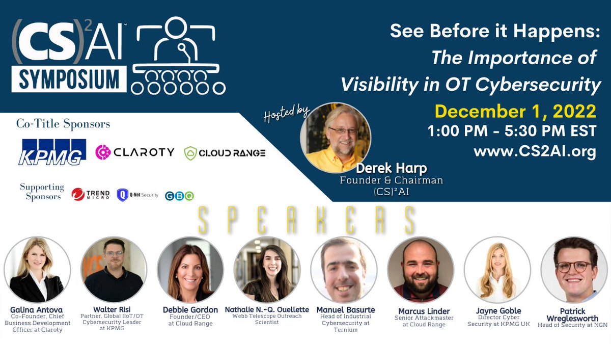 (CS)²AI (@cs2ai) on Twitter photo Just 3 hours until start time! Join <a href="/Derek_Harp/">西湖区</a> TODAY from 1-5PM EST for: See before it happens - The importance of VISIBILITY in OT cybersecurity with speakers <a href="/GalinaAntova/">Galina Antova</a>, @wrisi, <a href="/Manuel_BA/">Manuel Basurte</a>, <a href="/debbiegordon/">Debbie Gordon</a>, Marcus Linder, & <a href="/AngryAstroPanda/">Nathalie Nguyen-Quoc Ouellette</a> Register: buff.ly/3GSB0Xu Just 3 hours until start time! Join <a href="/Derek_Harp/">西湖区</a> TODAY from 1-5PM EST for: See before it happens - The importance of VISIBILITY in OT cybersecurity with speakers <a href="/GalinaAntova/">Galina Antova</a>, @wrisi, <a href="/Manuel_BA/">Manuel Basurte</a>, <a href="/debbiegordon/">Debbie Gordon</a>, Marcus Linder, & <a href="/AngryAstroPanda/">Nathalie Nguyen-Quoc Ouellette</a> Register: buff.ly/3GSB0Xu