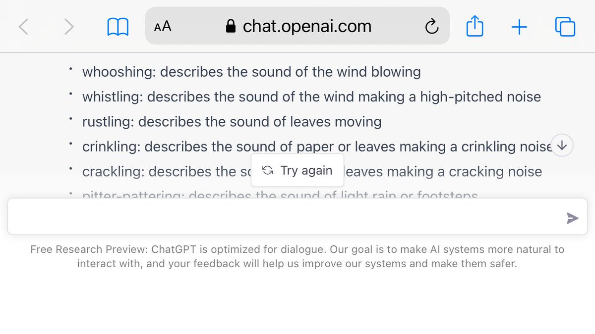 gingerlinguist's tweet photo. Asked #OpenAIChat to show me some English #ideophones @BodoWinter @DingemanseMark @BonnieMayMcLean @Simazhi @ian_joo_korea https://t.co/yEXL50MCvA