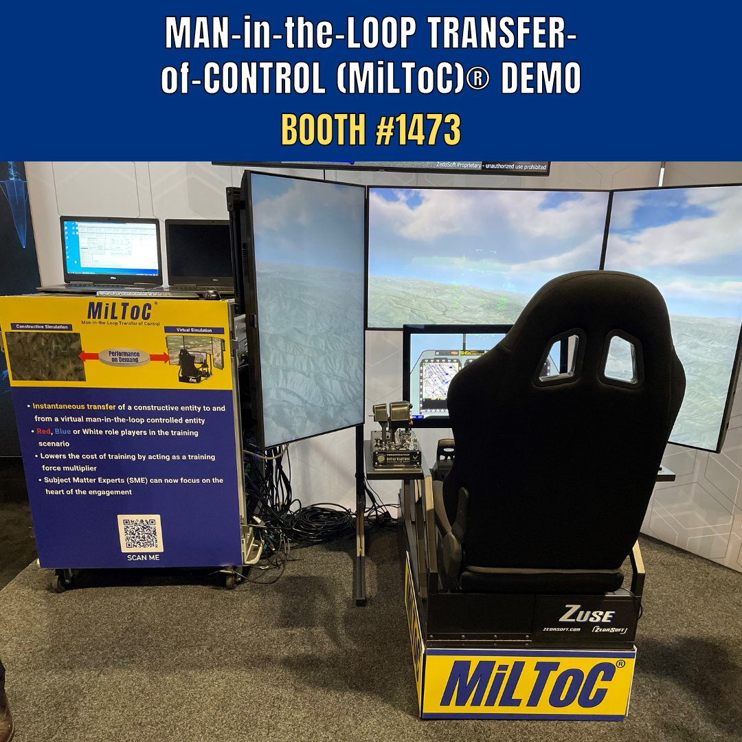 zedasoft's tweet photo. Last day of IITSEC 2022, last day to check out our 𝐌𝐢𝐋𝐓𝐨𝐂® 𝐫𝐨𝐥𝐞-𝐩𝐥𝐚𝐲𝐞𝐫 𝐬𝐨𝐟𝐭𝐰𝐚𝐫𝐞 at BOOTH 1473.

See you there!

#ZedaSoft #IITSEC #IITSEC2022 #IITSEC22 #simulation #sim #training #MiLToC #Zuse #ZedaVR https://t.co/jDsaiB2T1M